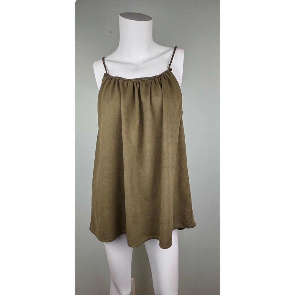 Cami Boho Western Braided Straps Olive Green Western Festival Size M/8-10